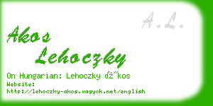 akos lehoczky business card